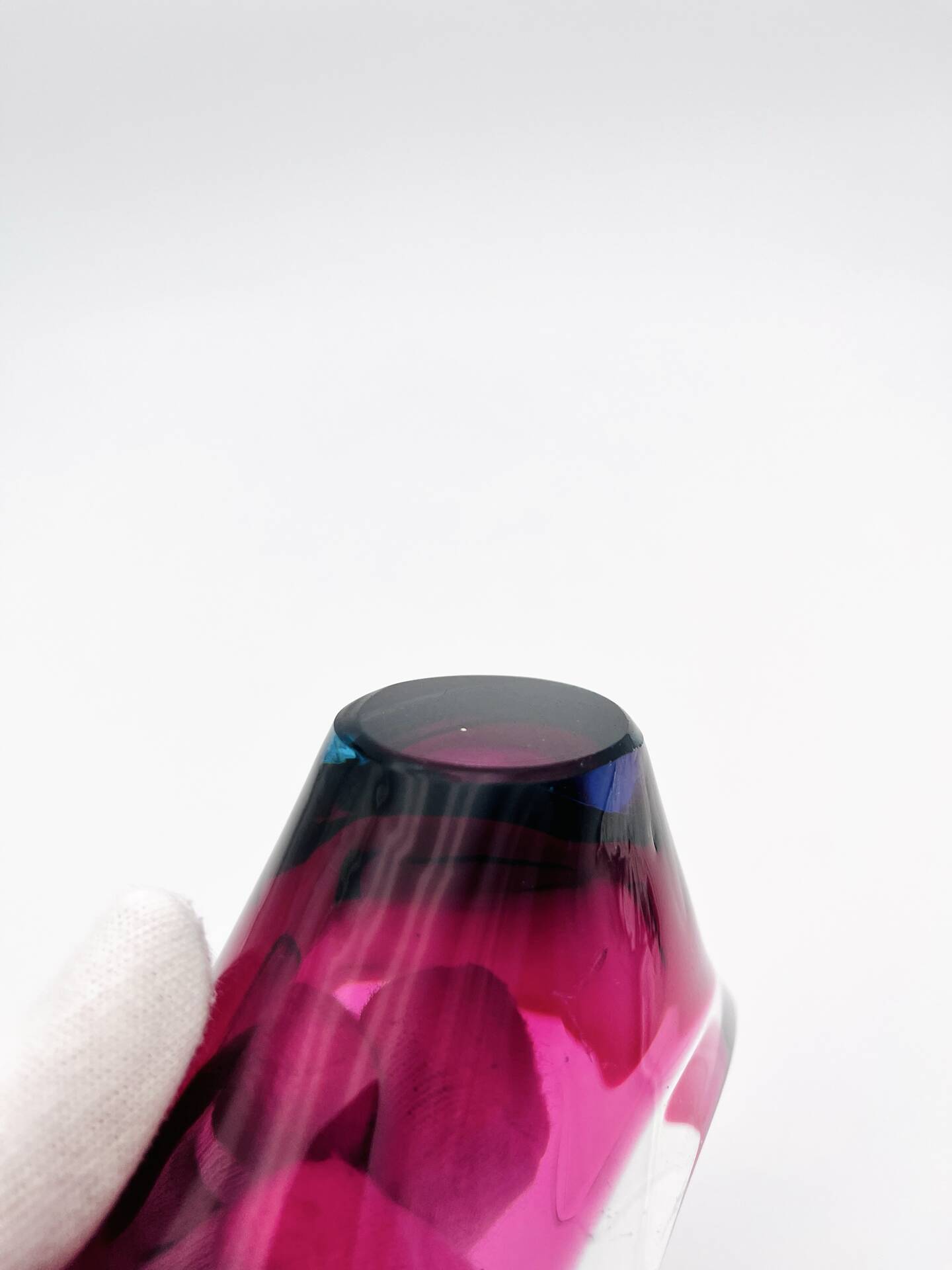 Murano Crystal Sommerso Fuchsia Turquoise Gondola Cup 19cm