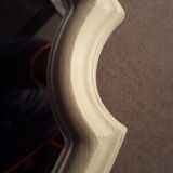 Miroir style Louis XV patine gris clair 43x69cm