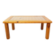 Vintage modernist coffee table in pine and glass from the 70s and 80s.