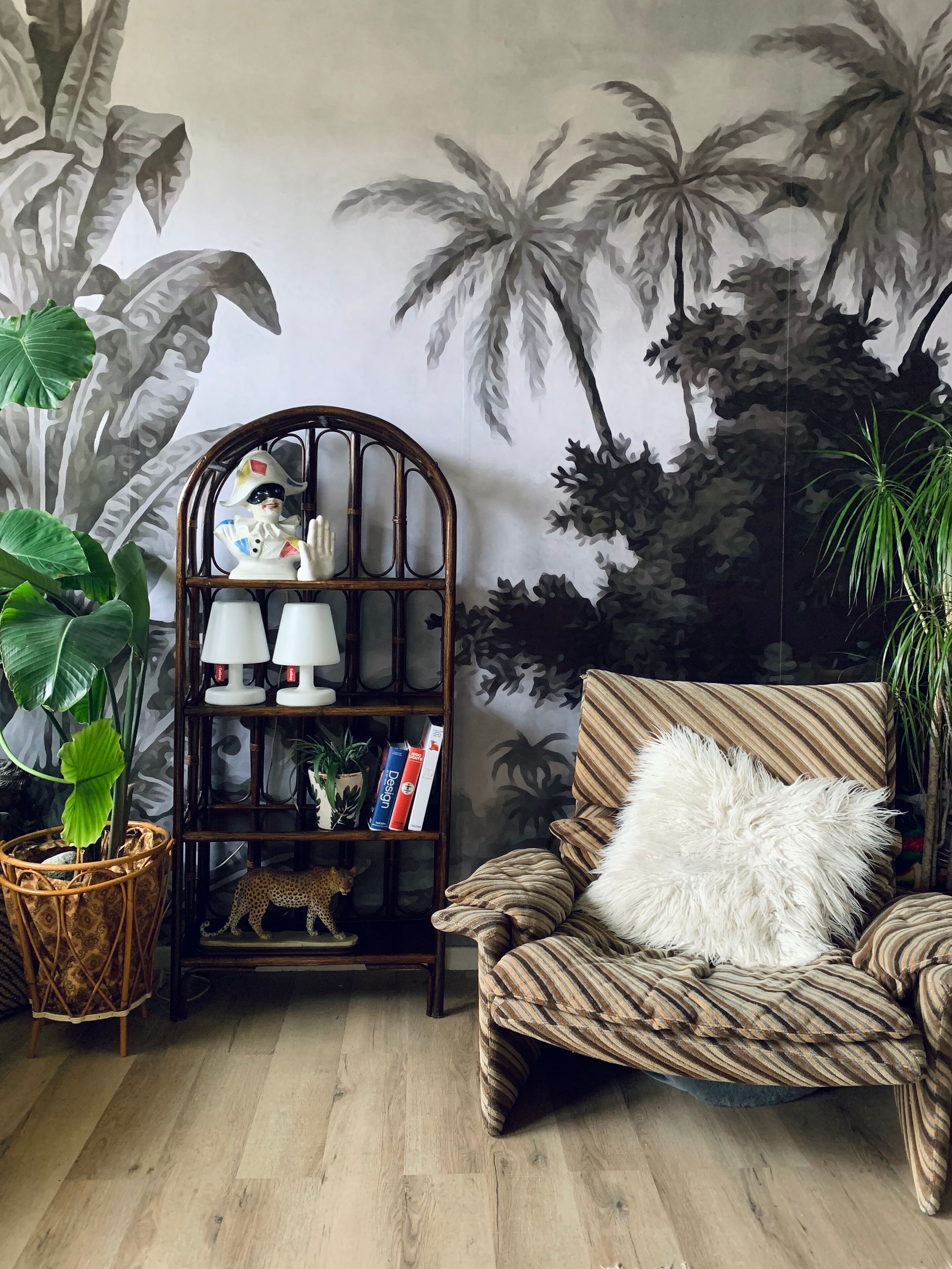 Rattan bookcase shelf