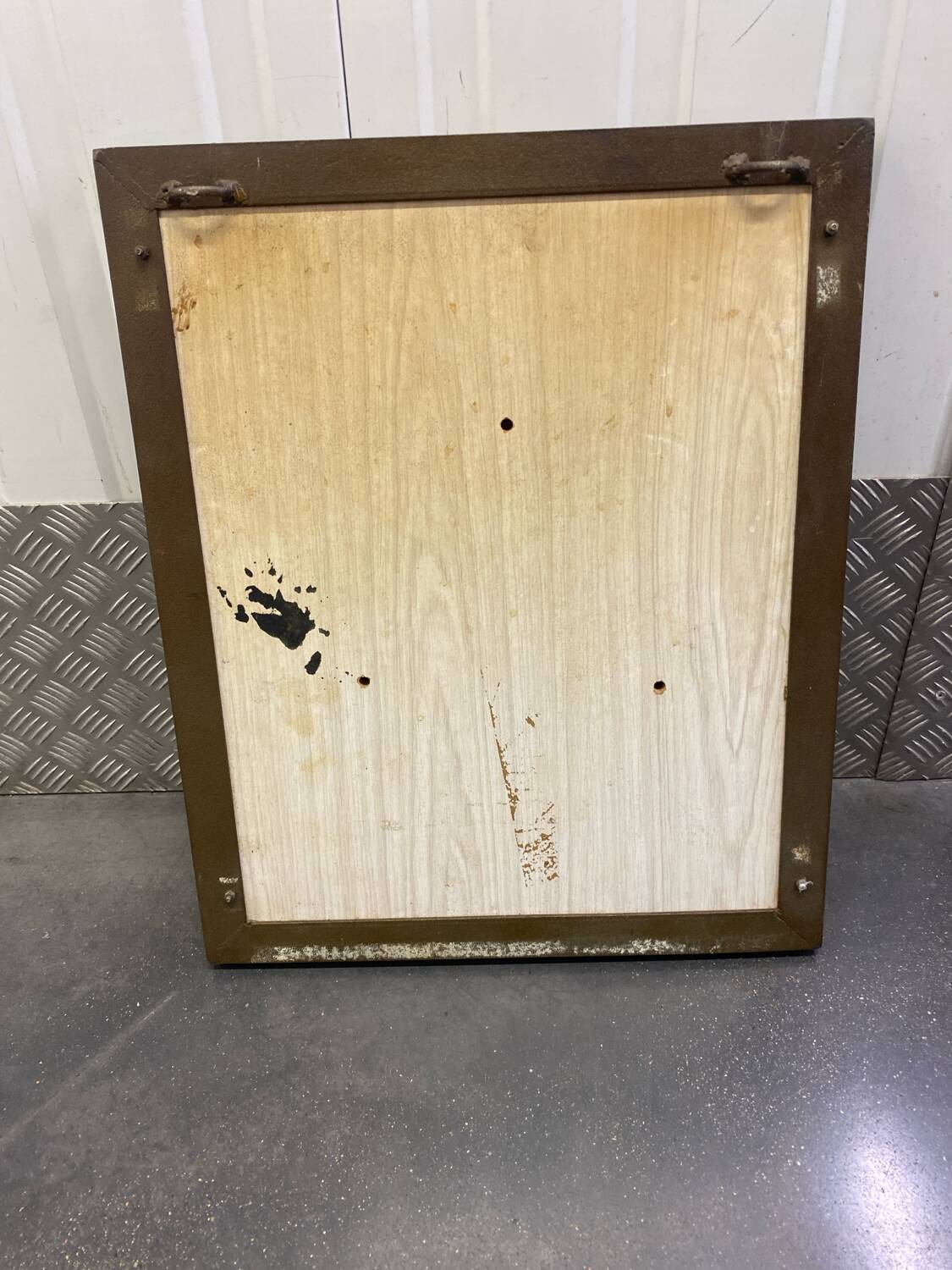 Ceramic wall mirror with herbarium decor circa 1960