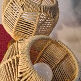 pair of Scandinavian style bedside lamps, vintage design, rope lampshade 3