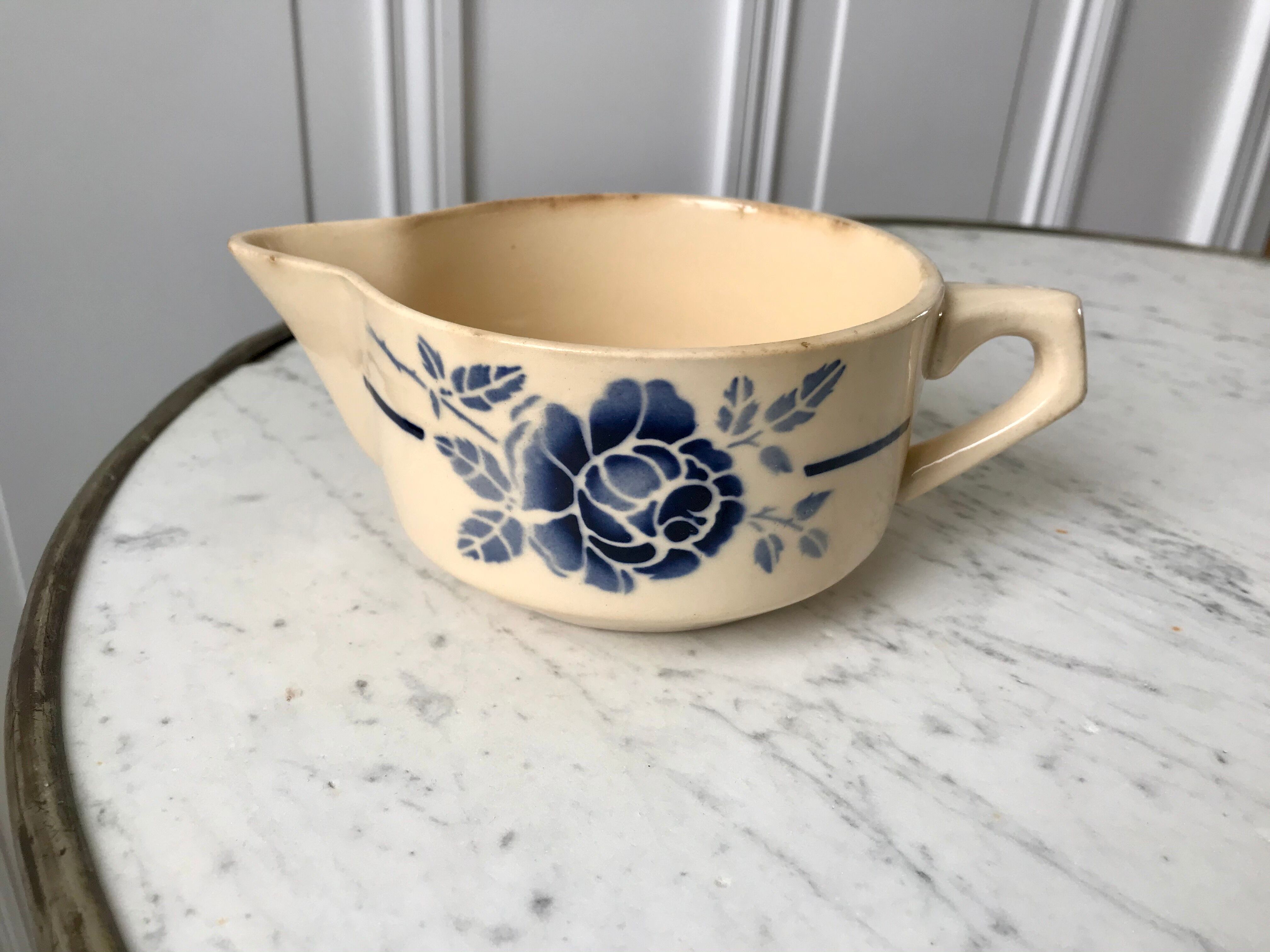 Saucière blue flowers Saint-Amand 30s-40s