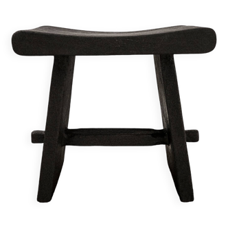 Burnt wood monolith stool