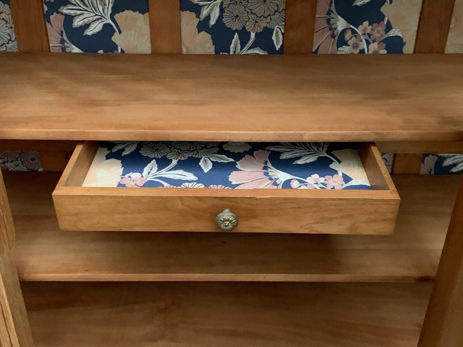 Parisian Art Deco style wardrobe in solid raw oak, 1950