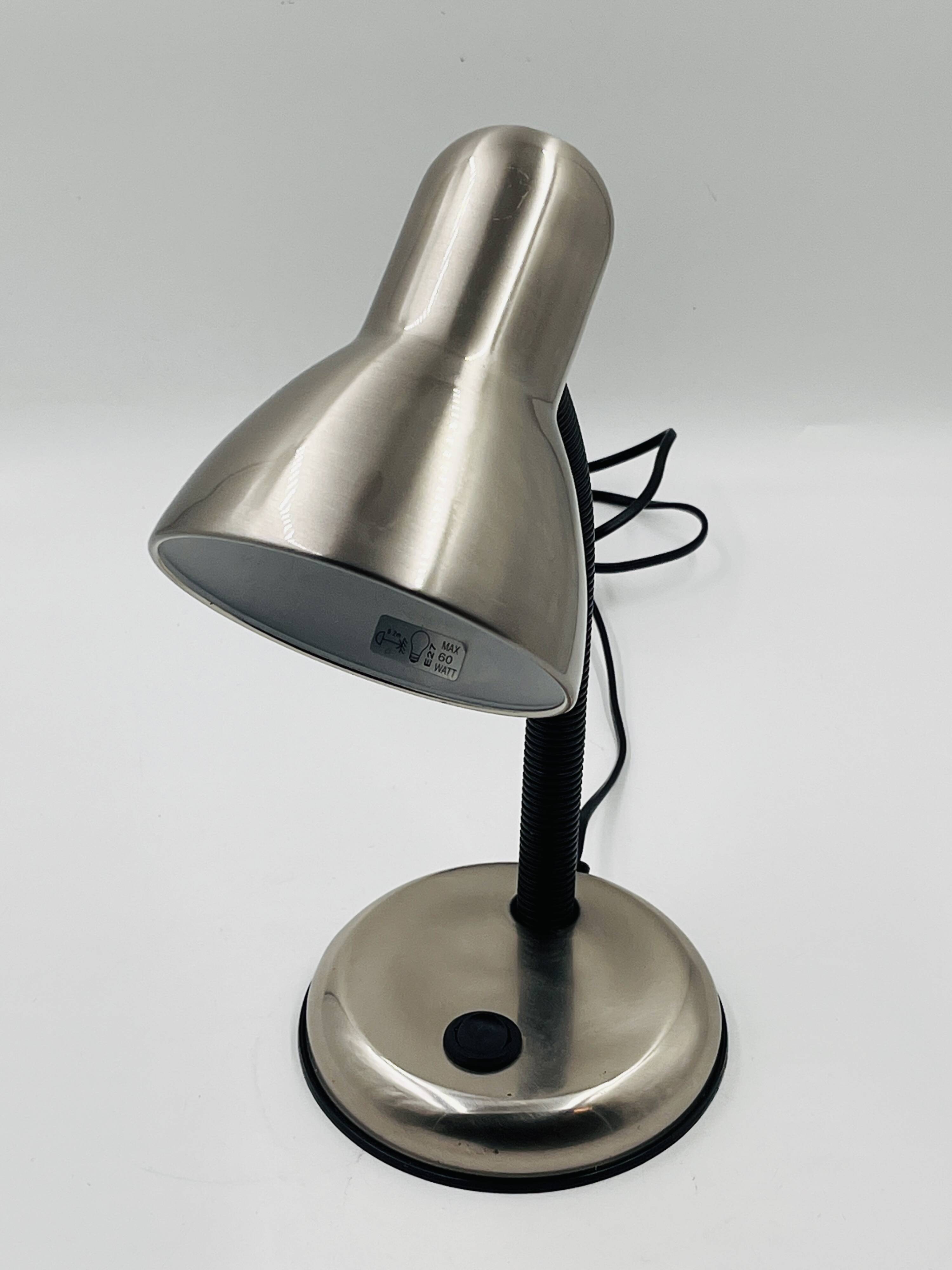 Brushed stainless steel lamp from the 90s