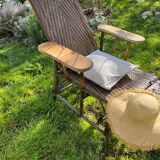 Transat chaise longue rotin