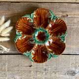 4 vintage slurry oyster plates