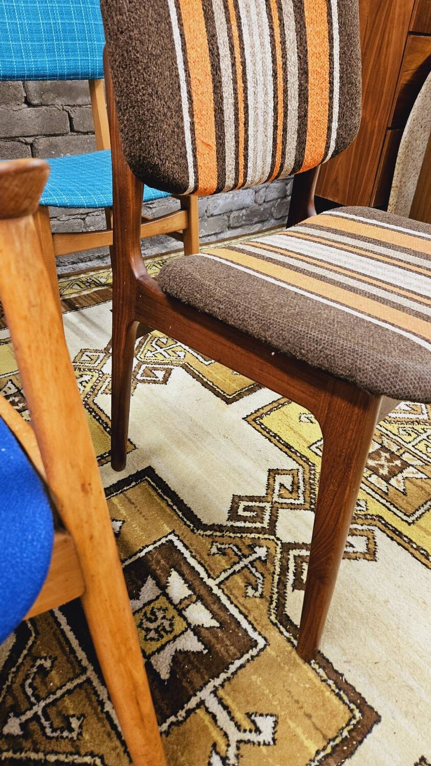 Set of 6 mismatched 1960s Scandinavian chairs