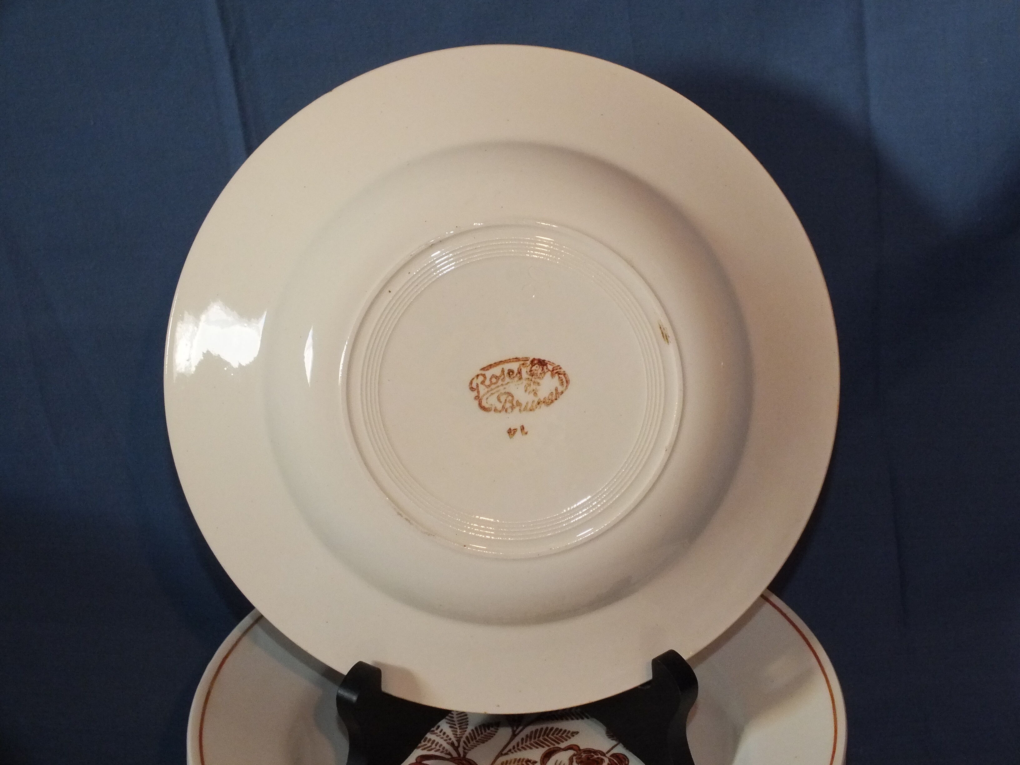 8 vintage hollow plates - Brown Roses