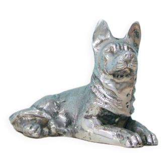 silver metal shepherd figurine