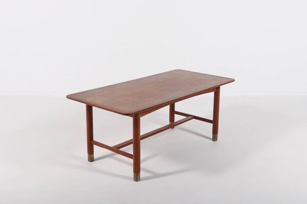 Table basse scandinave moderne en teck par Carl-Axel Acking, Suède des années 1960