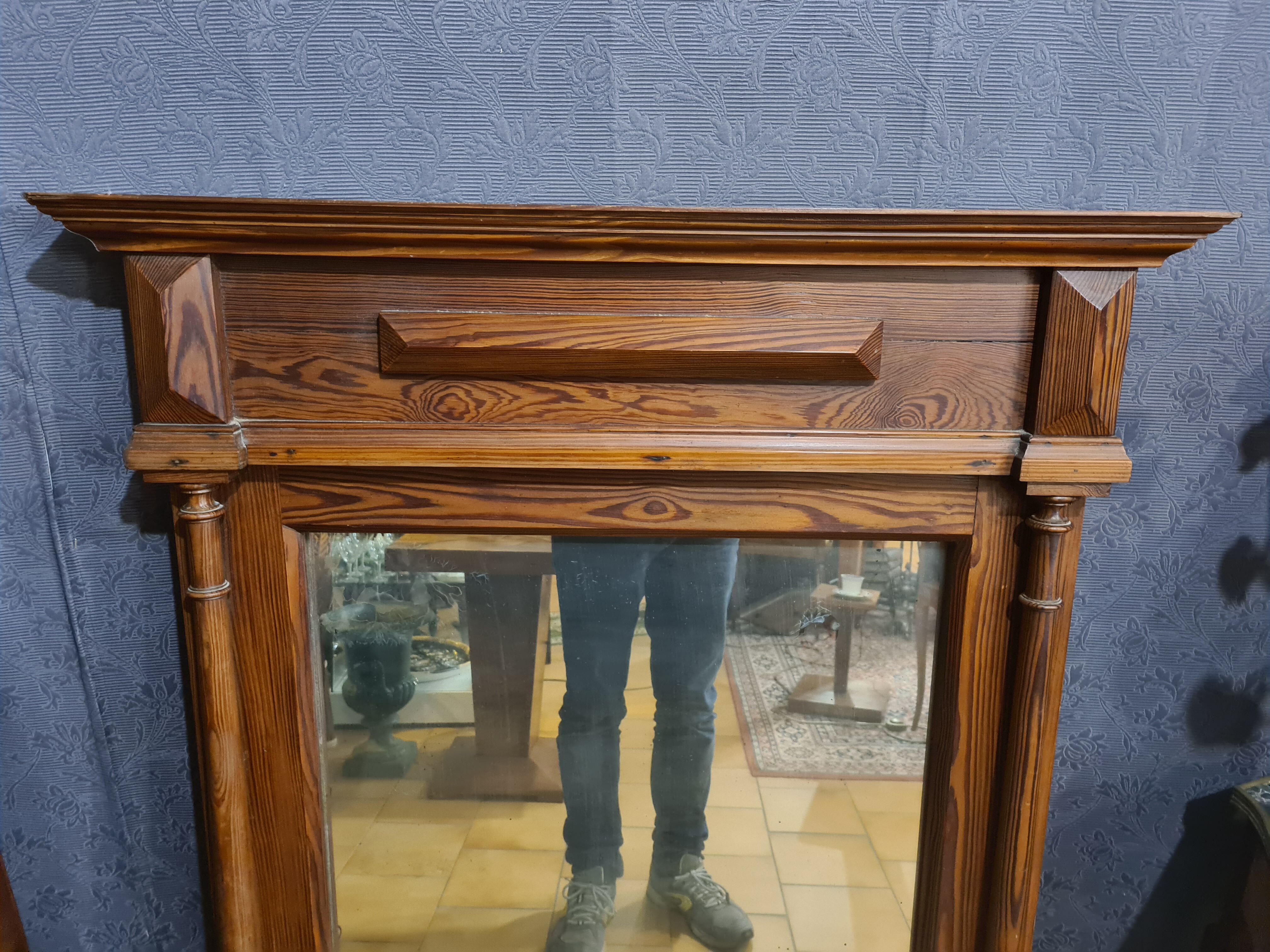 Wooden mirror, 127x89 cm