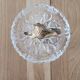 Footed catch-all / ashtray with cherub (glass and gilded metal)