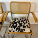 4 fauteuils cannés chrome et bois années 70