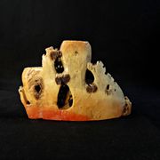 Chinese soapstone or steatite inkwell vase with floral decoration, late 19th century