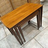 Vintage Scandinavian nesting coffee table in solid teak