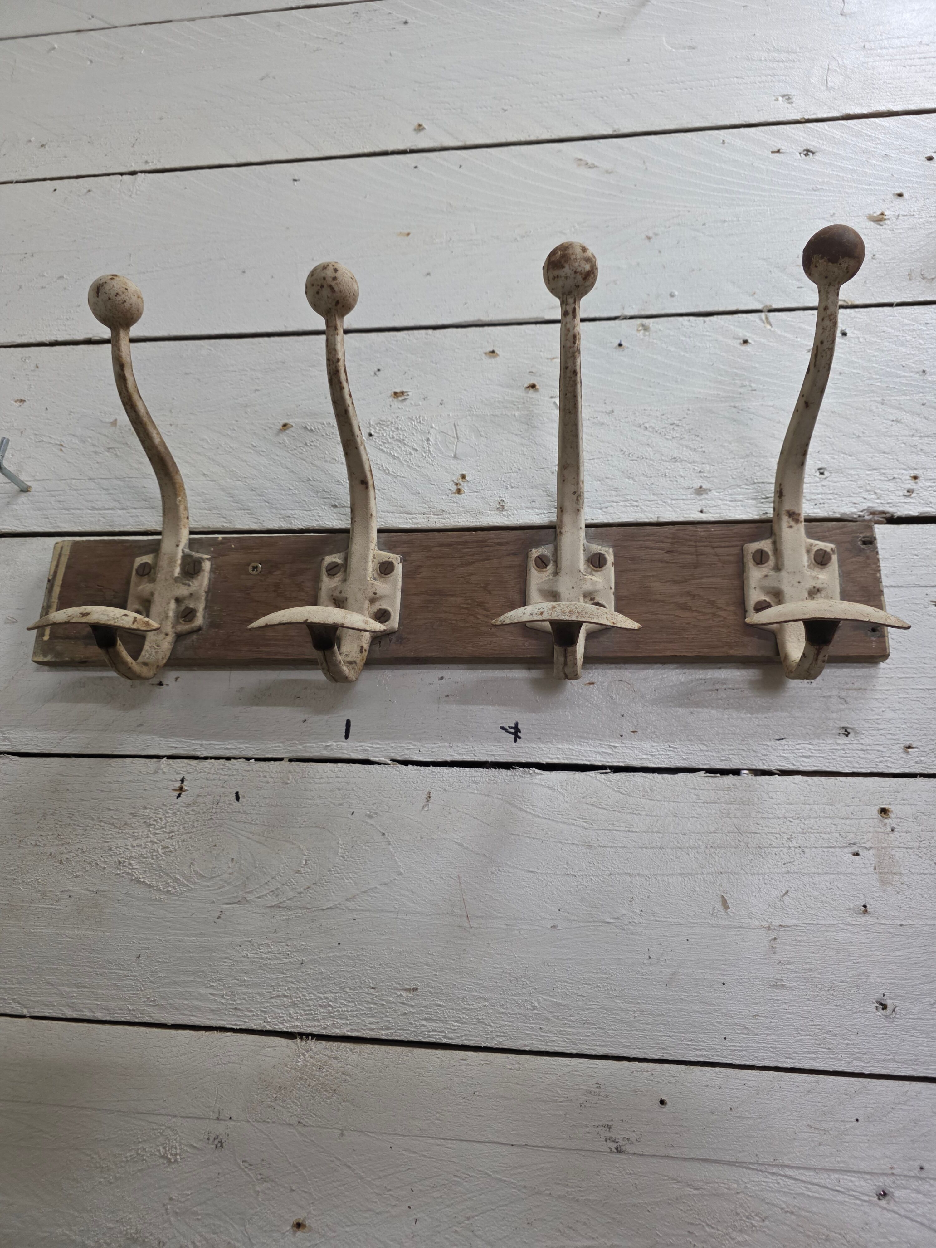 School coat rack with 4 hooks, 1950s.