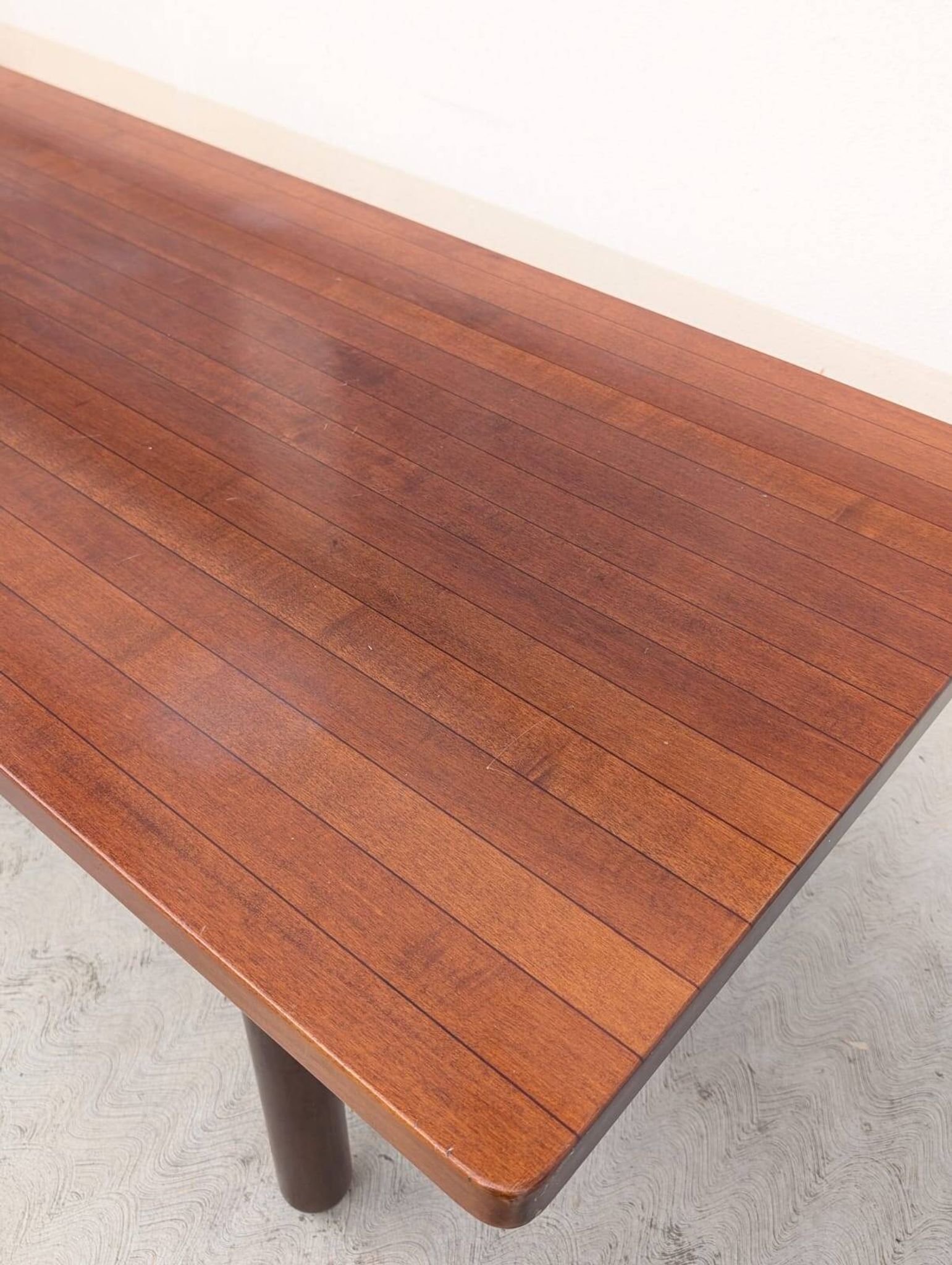 Italian Japandi walnut and ebony Table, 70s