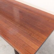Italian Japandi walnut and ebony Table, 70s