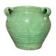 Green glazed terracotta pot