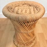 Small bamboo and rope tabouret