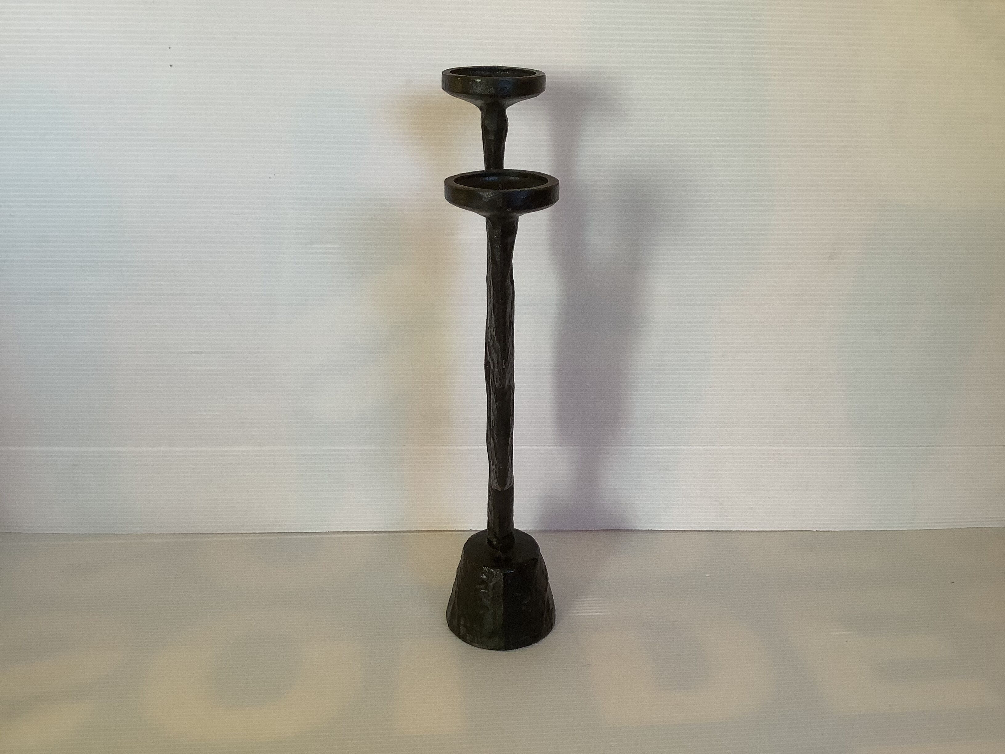 Brutalist cast iron candelabra candle holder Germany
