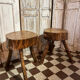 Pair of brutalist chalet stools