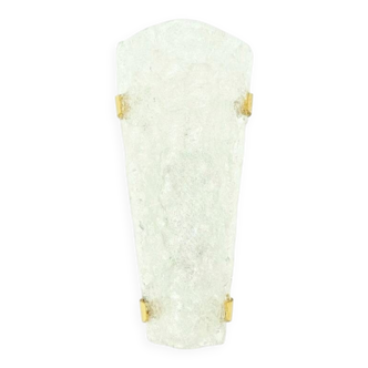 Large Mid-Century Murano Glass & Brass Wall Lamp from Hillebrand, 1960s/70s