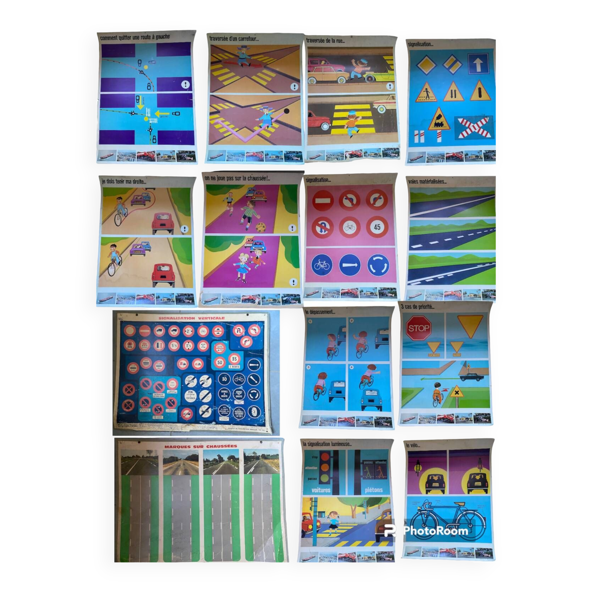 Lot de 16 affiches pédagogiques sur la sécurité routière