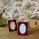 Set of 2 small red frames, made in Italy, 1970s