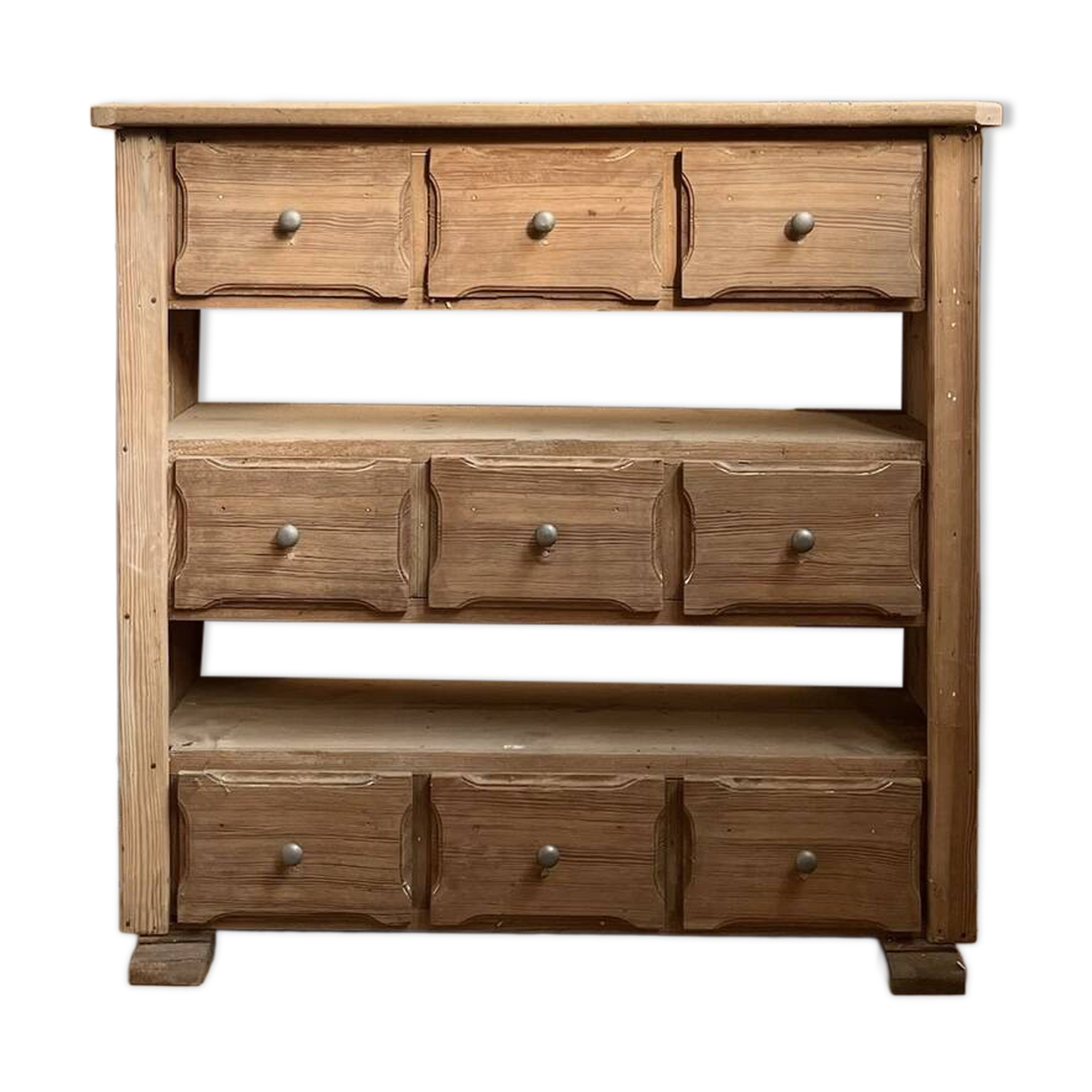 Old workshop furniture with 9 drawers