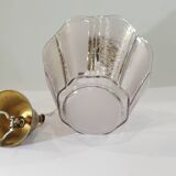 Vintage glass and brass lantern chandelier/1950