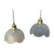 Paire de suspensions vintage fleur en verre dépoli