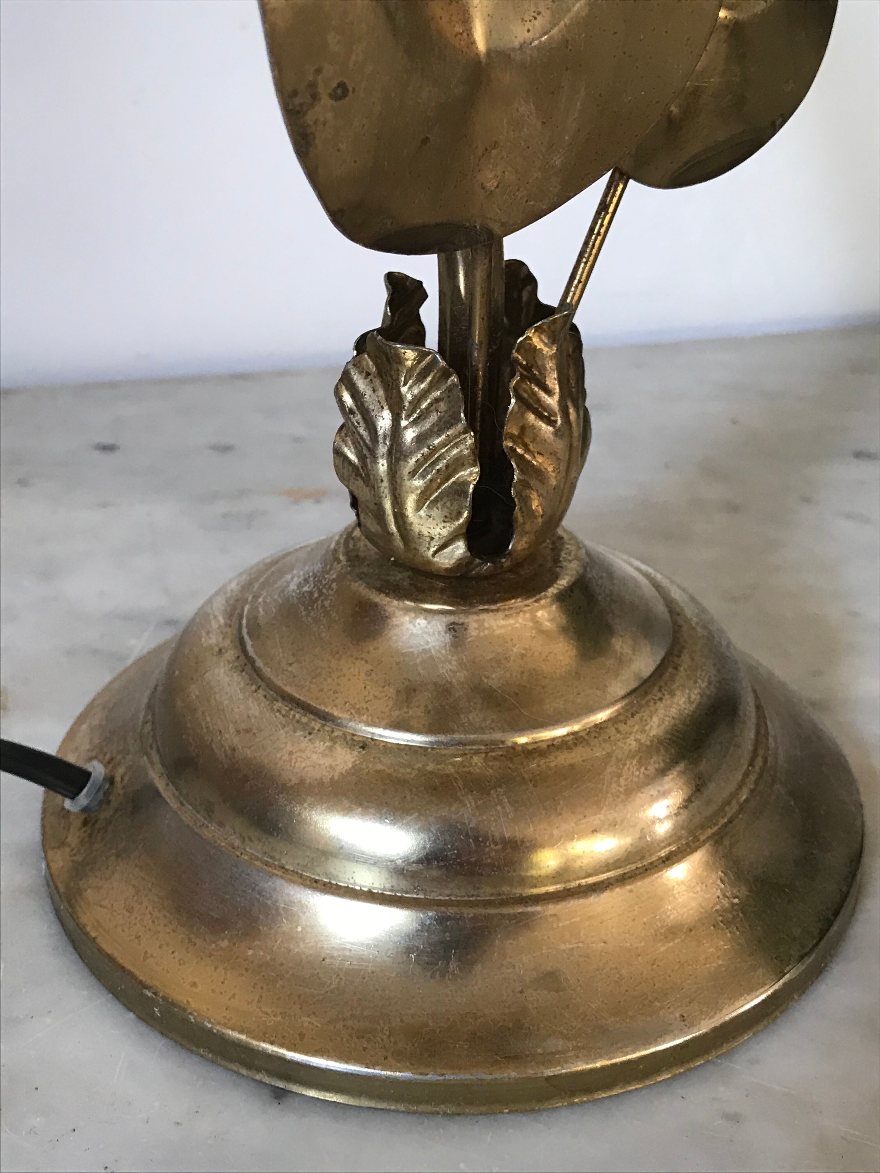 Lamp golden leaves 70s