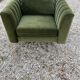 Green velvet club chair