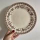 Set of 8 old flat plates in iron earth, decorations of HBC swallows
