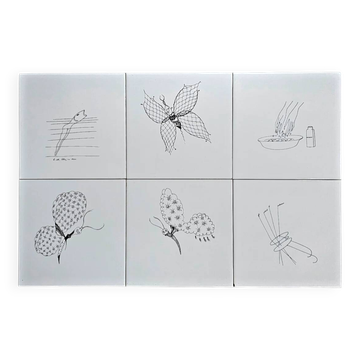 6 x Ceramic tile by Gio Ponti for Ceramica Bardelli