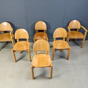 Rainer Daumiller pine wood dining chairs for Hirtshals Savvaerk set of
