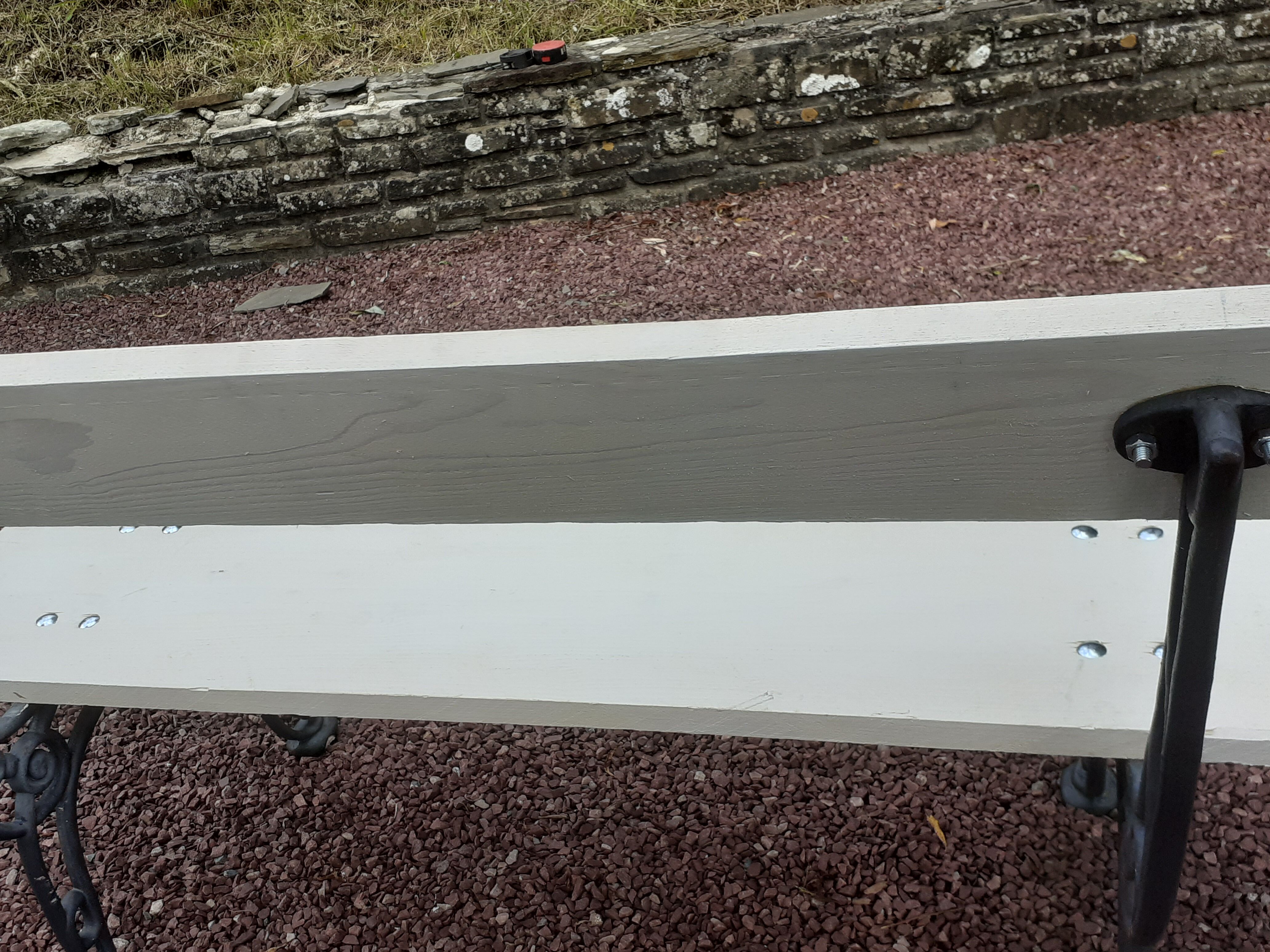 Garden bench with old cast-cast-or-cast-or-cast foot