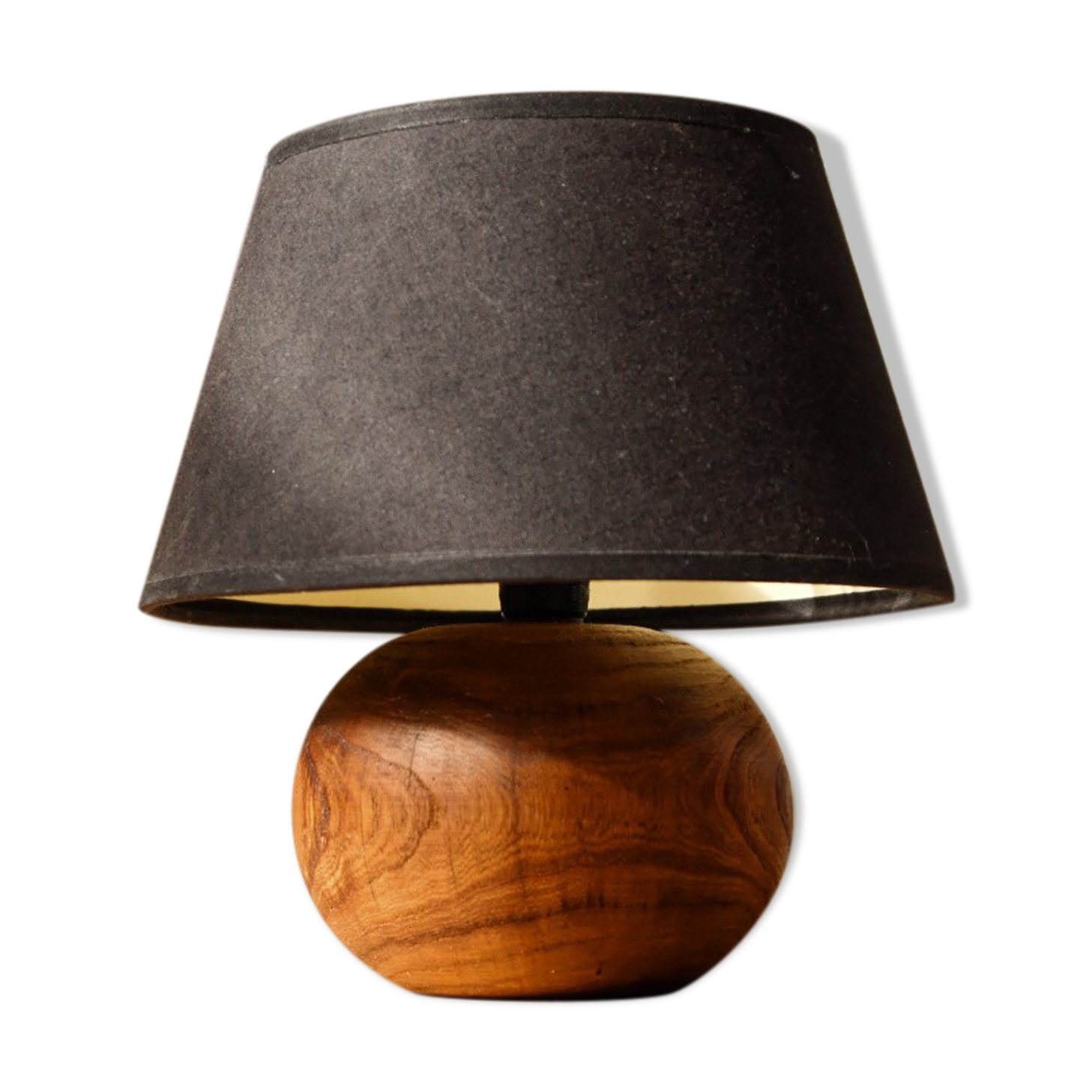 Wooden bedside lamp, ball foot