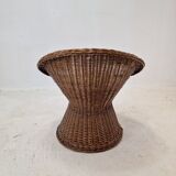 Pair of italian wicker lounge chairs, 1960's