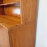 Louis Paolozzi modernist teak bookcase and secretary storage unit
