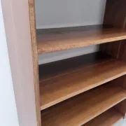 Scandinavian style bookshelf in teak and brass, 1950.