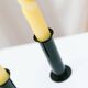 Set of 2 glossy black metal candleholders in retro Ikea Memphis style