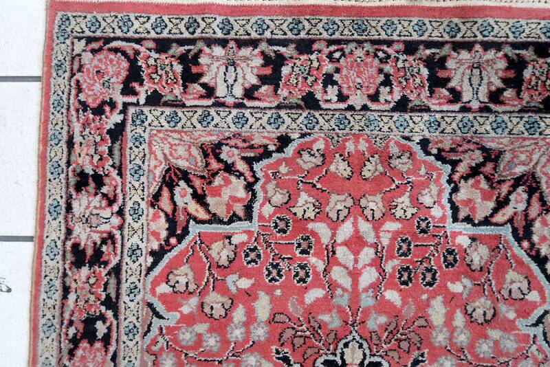 Tapis Tabriz Vintage Fait Main en Laine du Cachemire – 78 x 129 cm