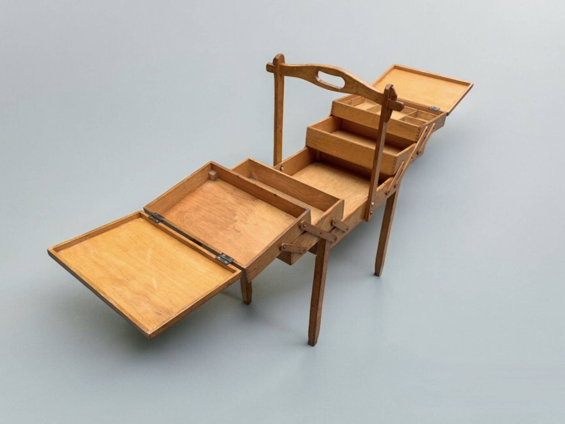 Old large wooden worker - Torck sewing box