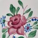 6 Digoin Hand-Painted Flower Plates