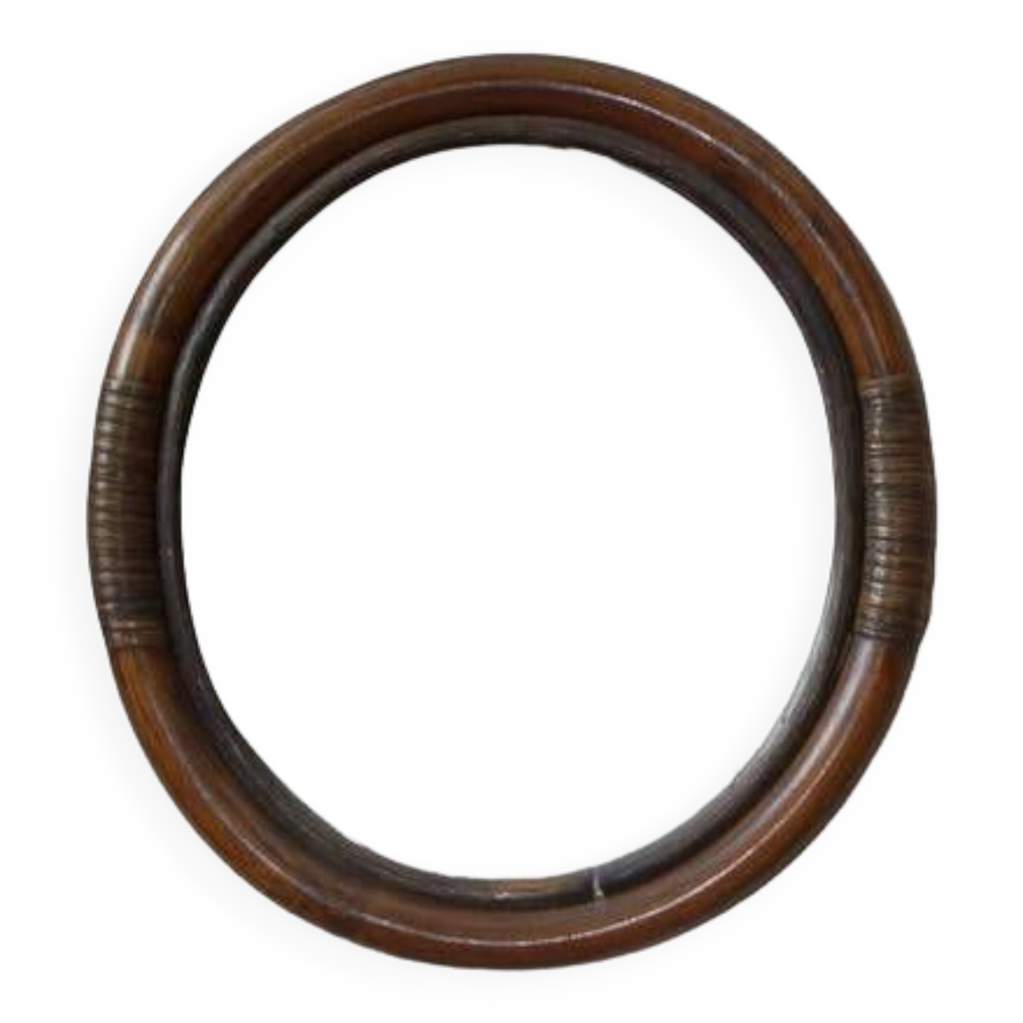 Oval bamboo mirror, 60's.