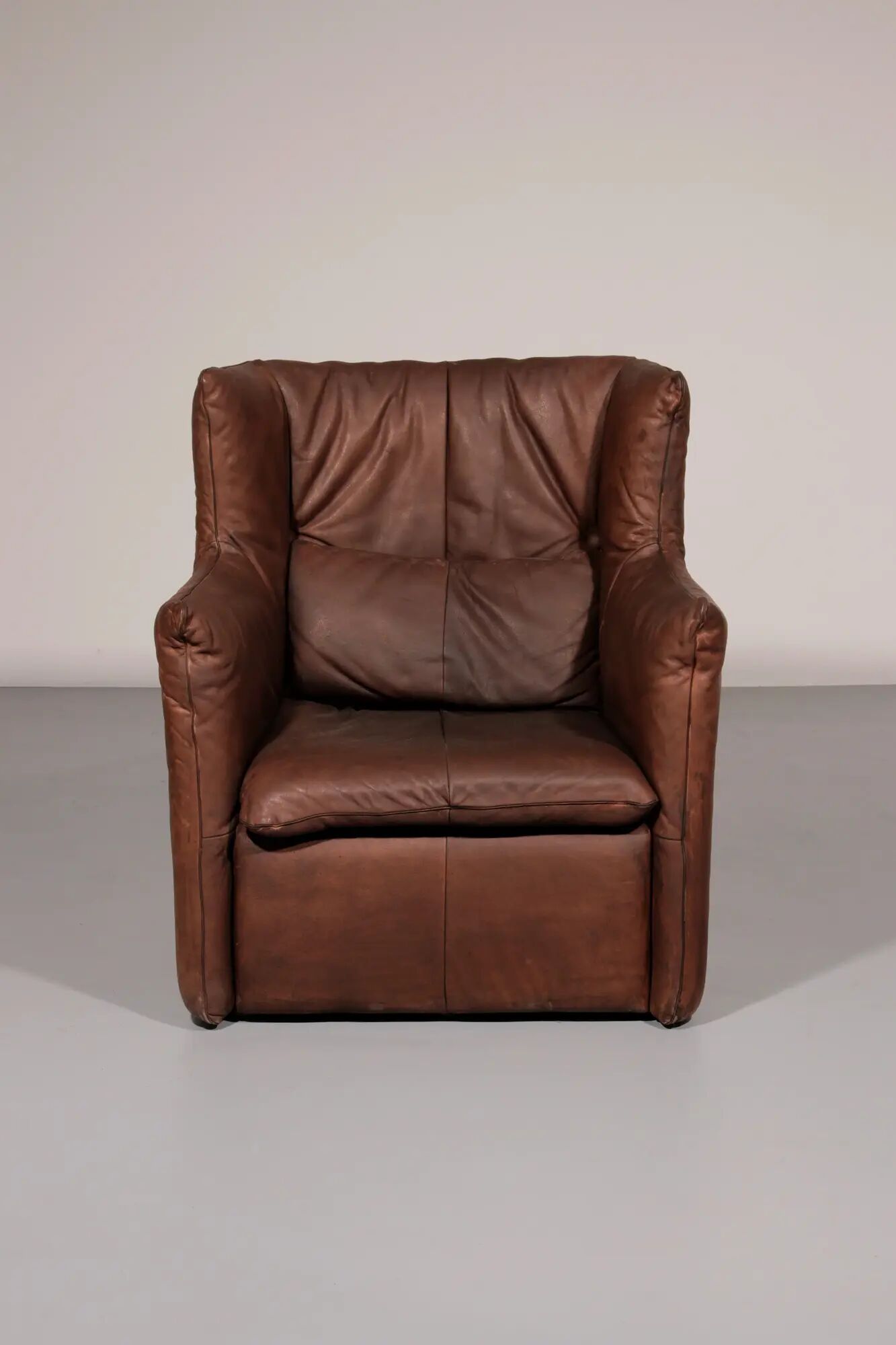 Patinated leather armchair by Gerard van den Berg for Montis, Netherlands, 1970s
